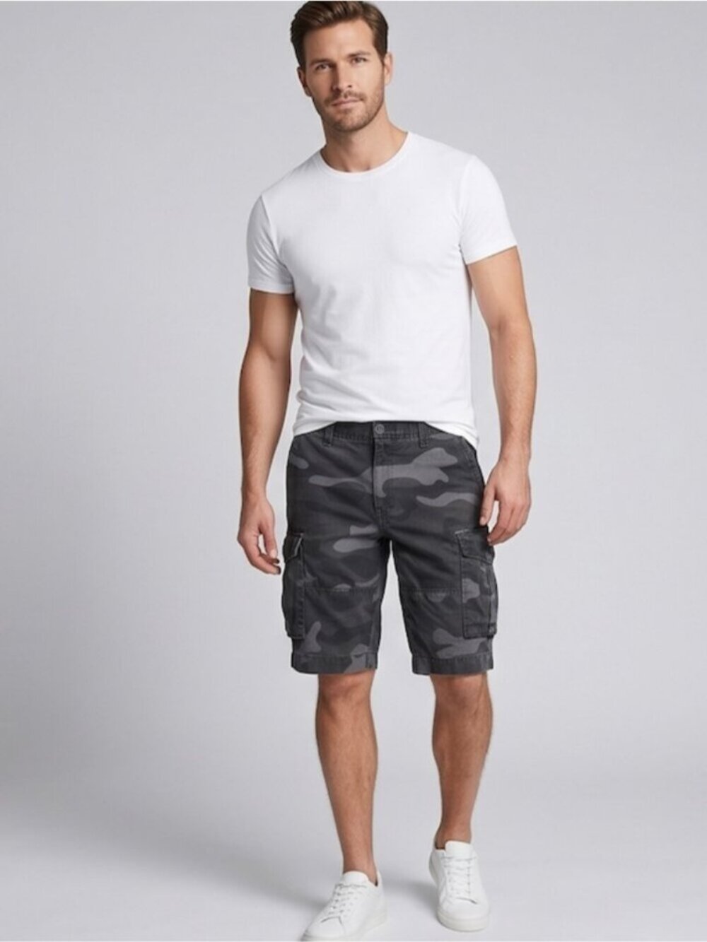 Mens Camouflage Cargo Shorts BlueNotes 29"